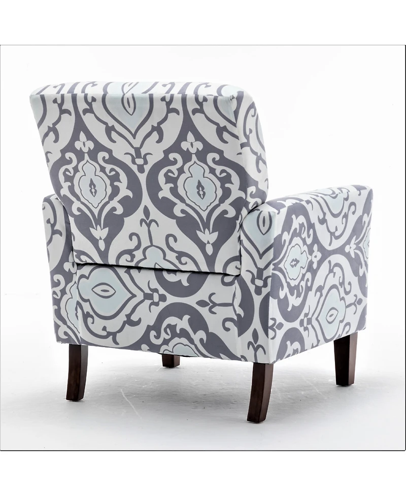 Slickblue Modern Patterned Armchair with Foam Padded Seat and Wood Legs