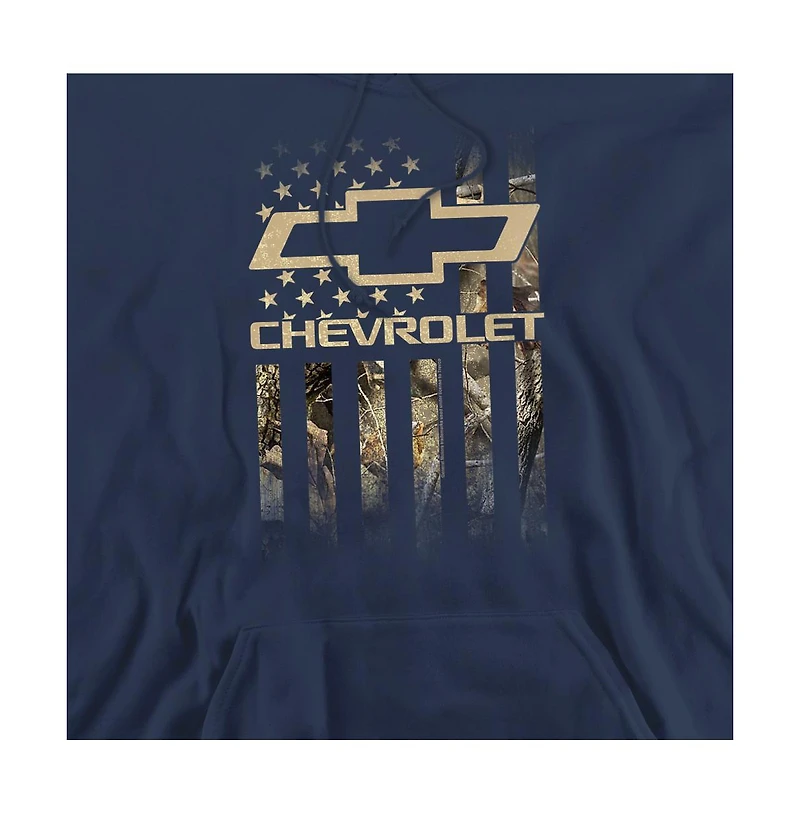 Corvette Men's Chevrolet Camo Flag Graphic Pullover Hoodie
