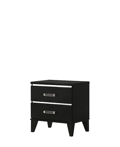 Flynama Nightstand with 2 Drawers and Wooden Tapered Legs