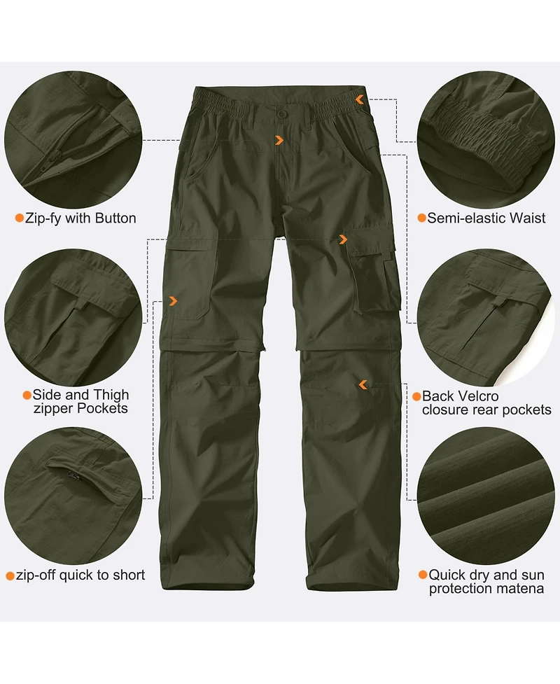 Piscifun Mens Convertible Zip Off Hiking Cargo Pants Quick Dry Upf 50 Water Resistant Outdoor