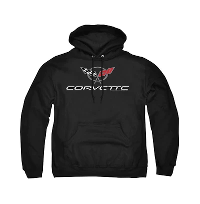 Corvette Men's Modern Emblem Graphic Long-Sleeve Pull-Over Hoodie