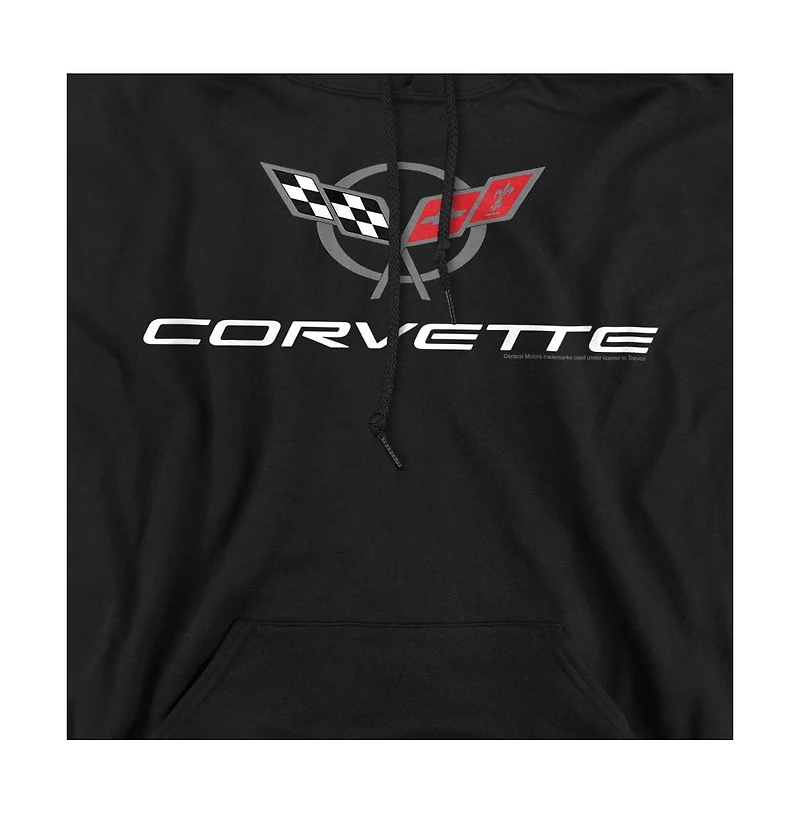 Corvette Men's Modern Emblem Graphic Long-Sleeve Pull-Over Hoodie