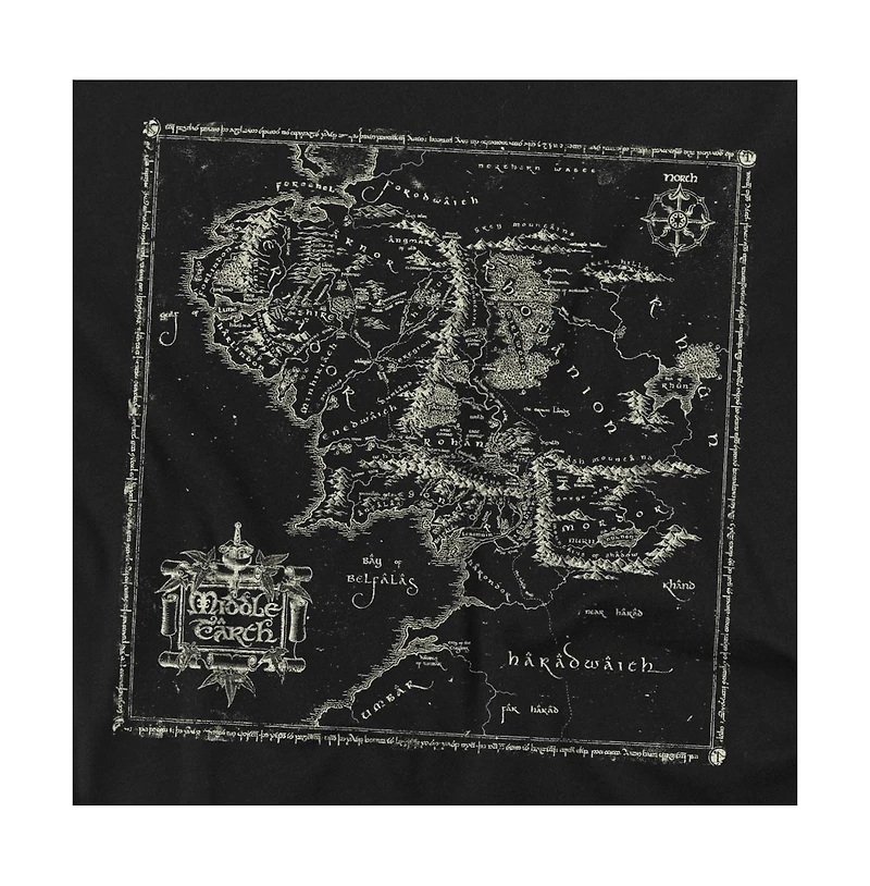 Lord Of The Rings Men's Map Me Long-Sleeve Graphic Crewneck Sweatshirt