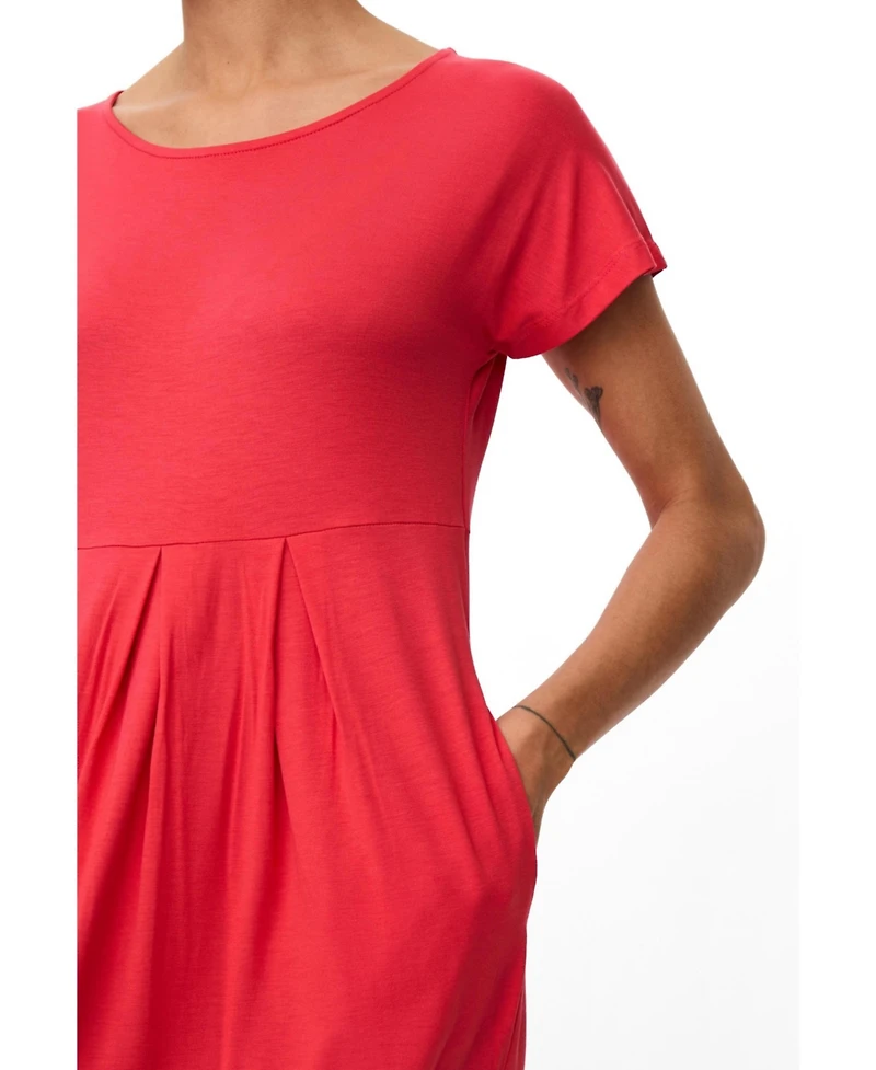 Masai Copenhagen Women's A-Line Gathered-Waist Short-Sleeve Midi Dress