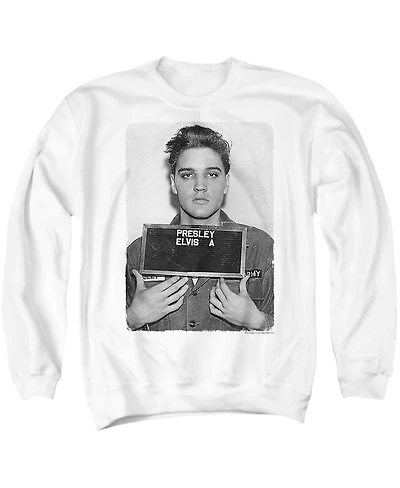 Elvis Men's Presley Army Mug Shot Graphic Cotton Crewneck Sweatshirt