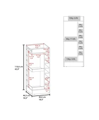 Fm Furniture Lamer Corner Bar Cabinet with Wine Rack and Open Shelf