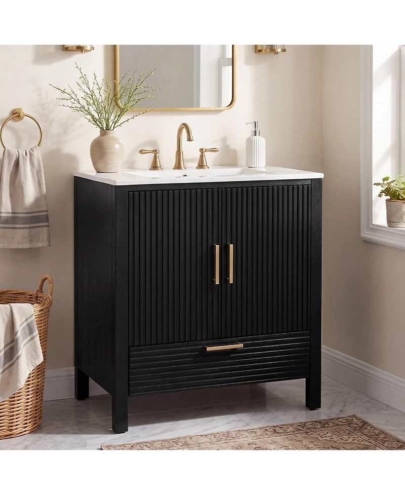 Tribesigns 30" Bathroom Vanity with Integrated Ceramic Sink