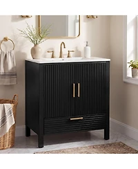 Tribesigns 30" Bathroom Vanity with Integrated Ceramic Sink