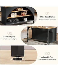 Tribesigns 55"Kitchen Island with 3 Storage Shelves:Modern island table with large countertop and seating.Coffee bar table for kitchen, dining room