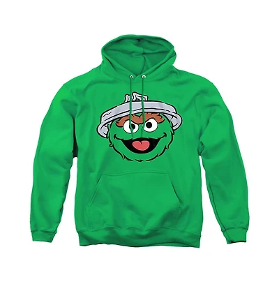 Sesame Street Men's Oscar The Grouch Full Face Pull-Over Hoodie