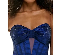 Seni & Cade Juniors' Strapless Mini Fit-and-Flare Dress