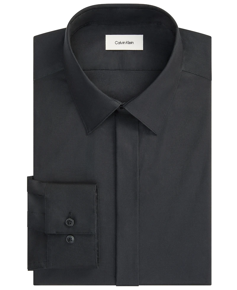 Calvin Klein Men's Tailored Occasion Slim-Fit Point-Collar Cotton-Blend Dress Shirt