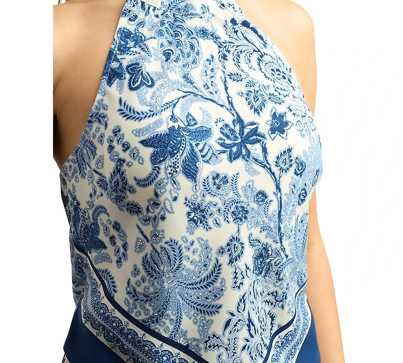 Bcx Juniors' Halter Printed Sleeveless Tank Top