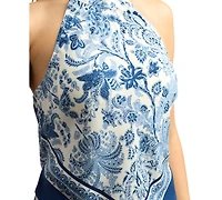 Bcx Juniors' Halter Printed Sleeveless Tank Top
