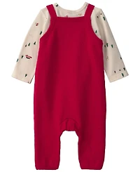 Carter's Baby Boys' Round Neck T-Shirt and Reindeer Sweater Overall, 2-Piece Set
