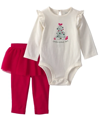 Carter's Baby Girls' Santa's Littlest Love Bodysuit and Tutu Pants, 2-Piece Set