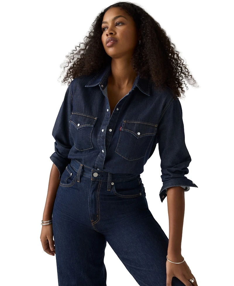 Levi's Women's Evans Relaxed Western Long-Sleeve Denim Shirt