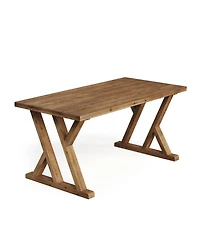 Tribesigns 63" Solid Wood Farmhouse Dining Table for 4–6, Brown