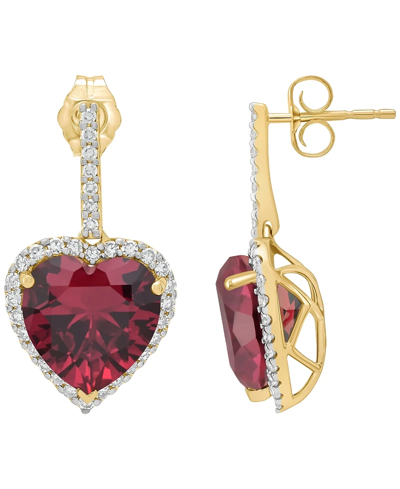 Grown With Love Lab-Grown Ruby (8-9/10 ct. t.w.) & Diamond (1/2 Drop Earrings 14k Yellow Gold