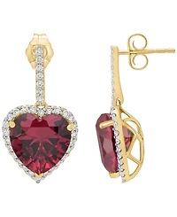 Grown With Love Lab-Grown Ruby (8-9/10 ct. t.w.) & Diamond (1/2 Drop Earrings 14k Yellow Gold