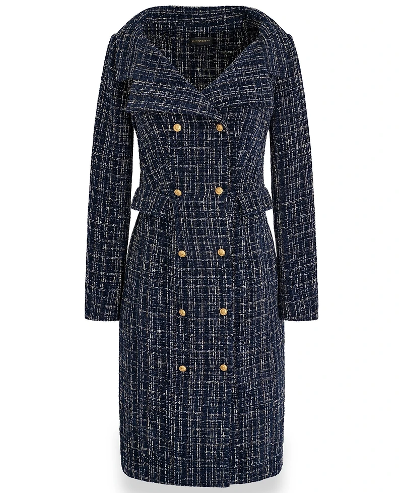 Donna Karan New York Women's Long-Sleeve Tweed Double-Breasted Jacket Dress