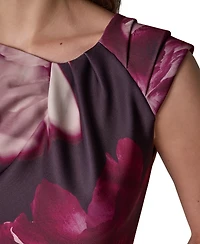 Donna Karan New York Women's Floral-Print Asymmetric-Neck Sheath Dress