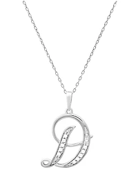 Diamond D Initial 18" Pendant Necklace (1/10 ct. t.w.) in Sterling Silver