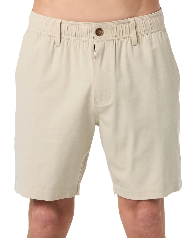 O'Neill Men's Reserve Light Check Hybrid Elastic Waist Shorts, 8" Inseam