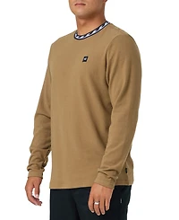O'Neill Men's Wave Cult Bennett Long-Sleeve Crewneck Jacquard Wave-Pattern T-Shirt