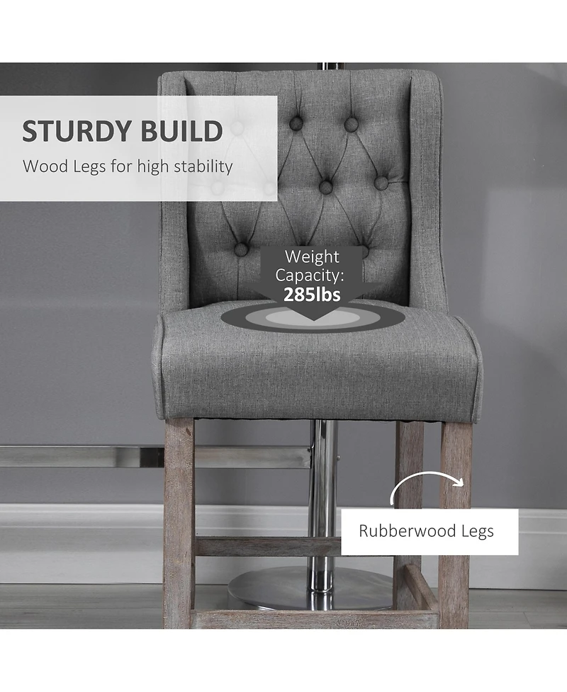 Slickblue Modern Set of 2 Height Bar Stool for Kitchen Counter and Home Dining Area