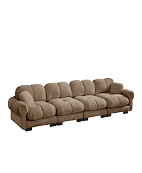 Clihome Chenille Cloud 4-Seater Sofa,Exquisite pillows and quilted back cushions