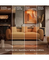 Morden Fort Cloud Couch Round Arm Plush Boucle Rectangle Sofa for Living Room Apartment Modern
