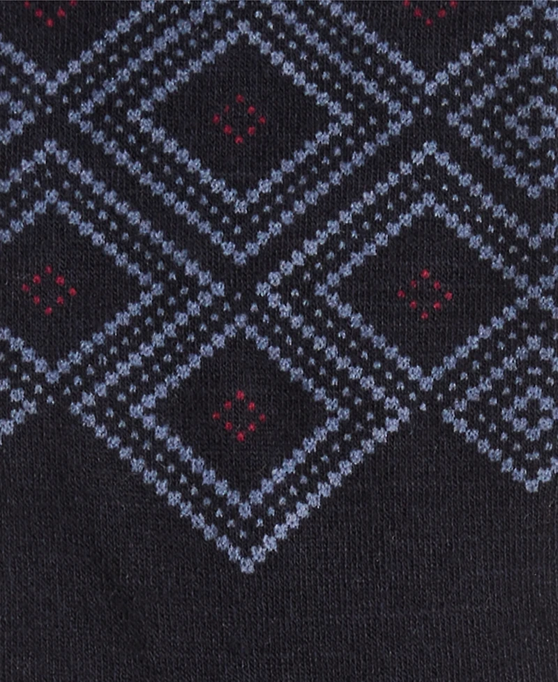 Perry Ellis Portfolio Men's Bamboo-Blend Geometric Argyle Crew Socks