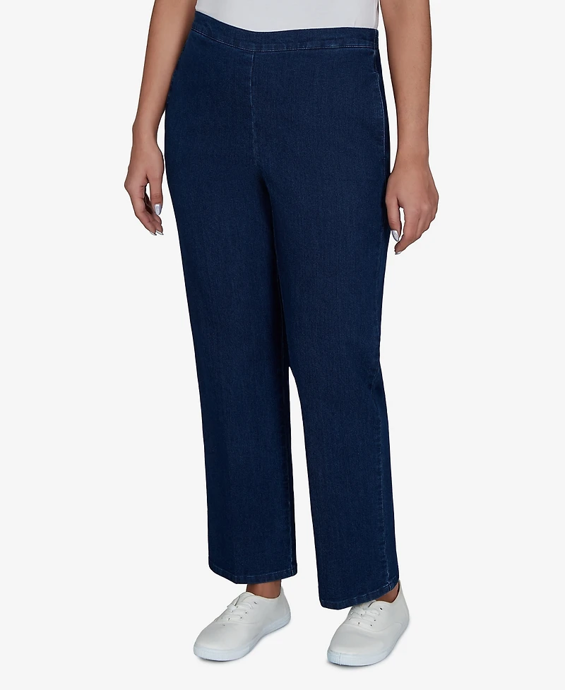 Alfred Dunner Petite Pull-On Mid-Rise Denim Pants