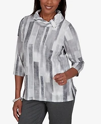 Alfred Dunner Petite Cowl Neck 3/4-Sleeve Tunic