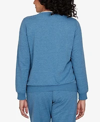 Alfred Dunner Petite Embroidered Long-Sleeve Pullover