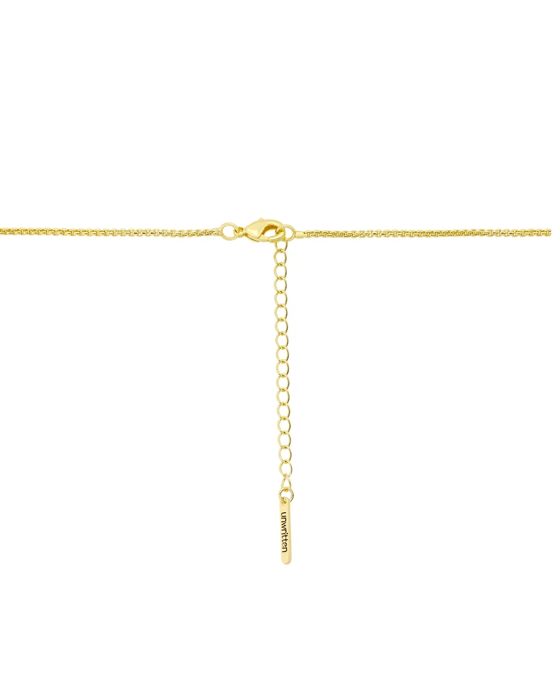 Unwritten Cubic Zirconia Gold-Plated Multi Charm Pendant Necklace
