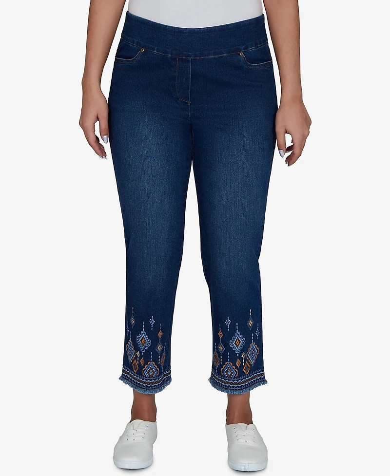 Alfred Dunner Women's Pull-On Ankle Denim Pants