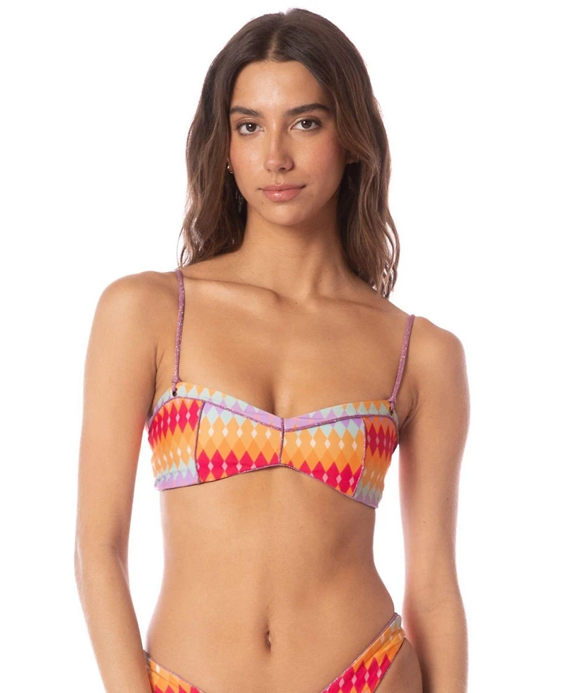 Maaji Women's Pink Prism Prairie Bikini Top