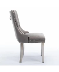 Streamdale Furniture Velvet Tufted Contemporary Dining Chair with Chrome Legs
