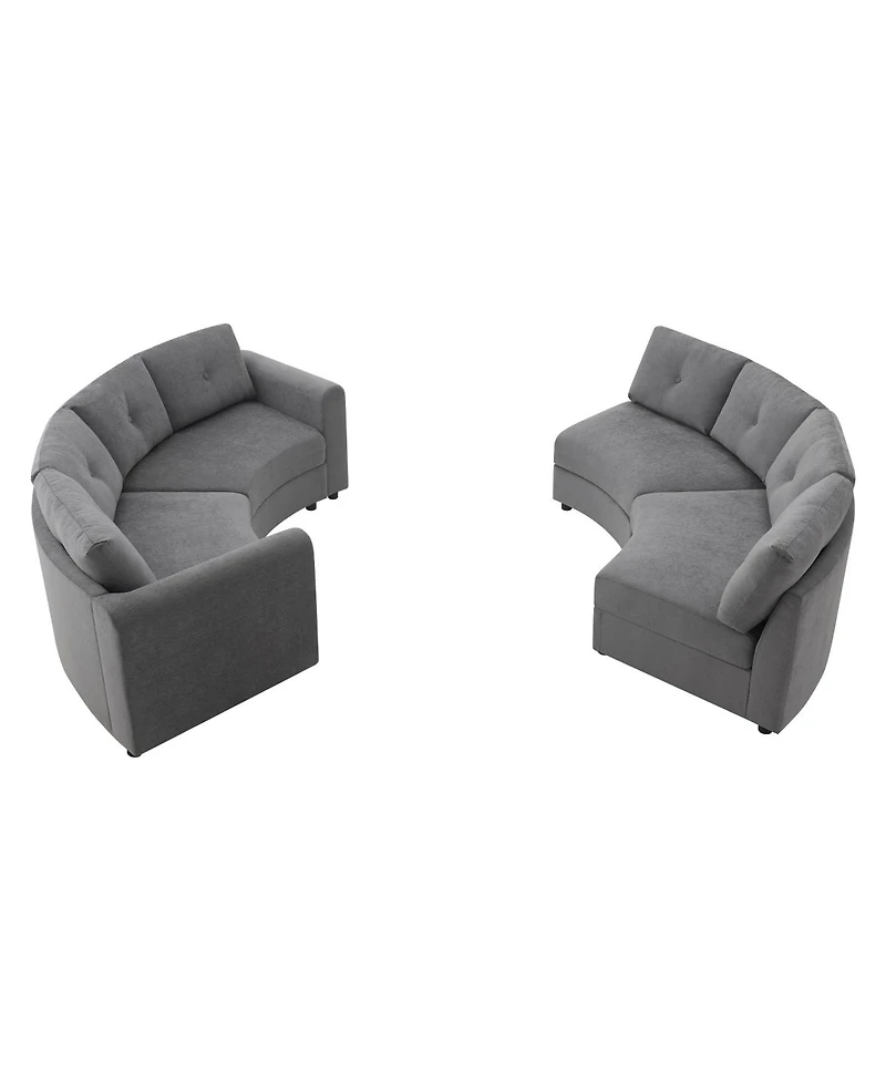 Streamdale Furniture 4-Piece Upholstered Curved Modular Sectional Sofa
