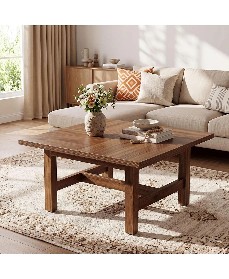 Tribesigns Mid-Century Wood Coffee Table for Living Room, Home Office, Small Apartment, Saving Space