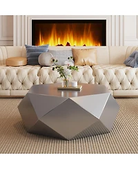 Streamdale Furniture Modern Stainless Steel Geometric Coffee Table, No Assembly