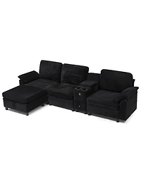 Streamdale Furniture Modern Modular L-Shaped Sectional Sofa with Storage and Cup Holders