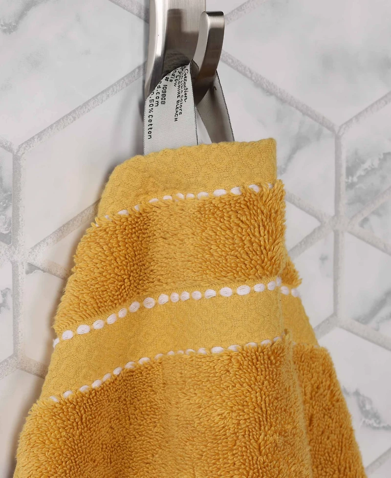 Superior Niles Egypt Produced Giza Dobby Ultra-Plush Thick Soft Absorbent 6-Piece Hand Towel Set