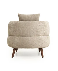 Streamdale Furniture Nordic Chenille Lazy Club Chair with Ottoman and Pillow