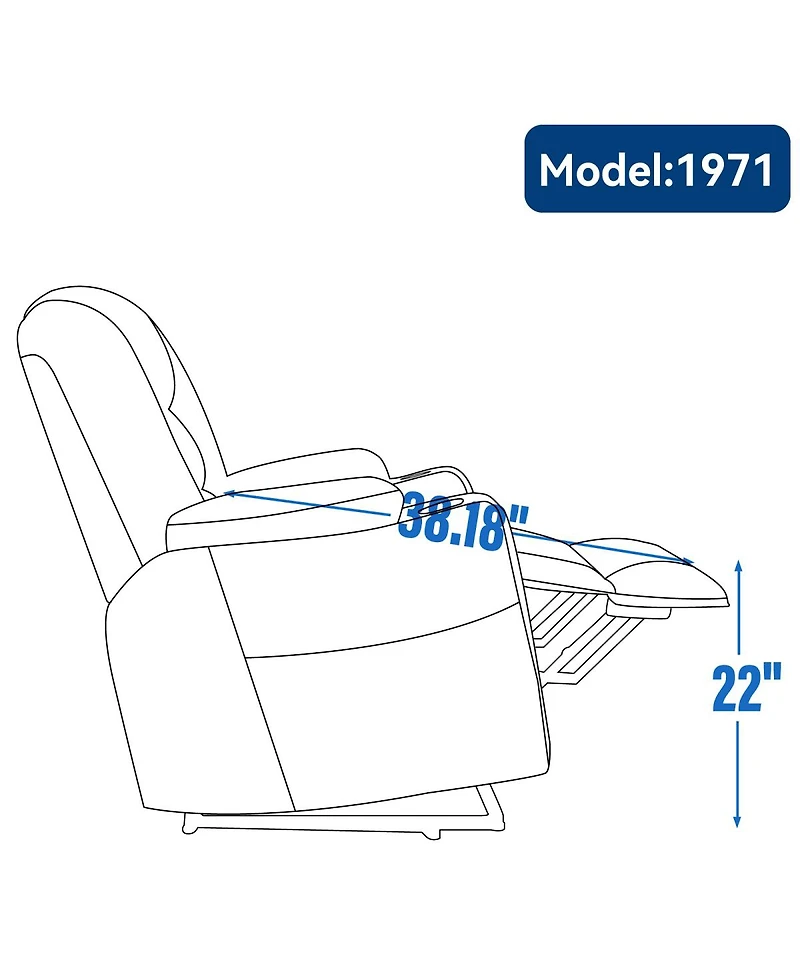 Streamdale Furniture Power Lift Recliner Chair with Massage, Heat, Usb Ports, and Cup Holders