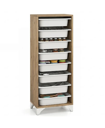 Gymax 9-Tier Fruit and Vegetable Storage Rack w/8 Removable Pull-Out Baskets for Kitchen
