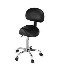 Sugift Ergonomic Saddle Rolling Stool with Back Support and Wheels 450 Pound Capacity