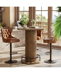 Tribesigns Square Bar Table, 39.4" H Brown Bistro Pub Table